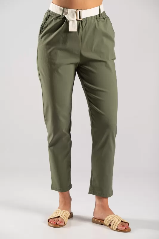 Trousers Solid Color Volant Pockets