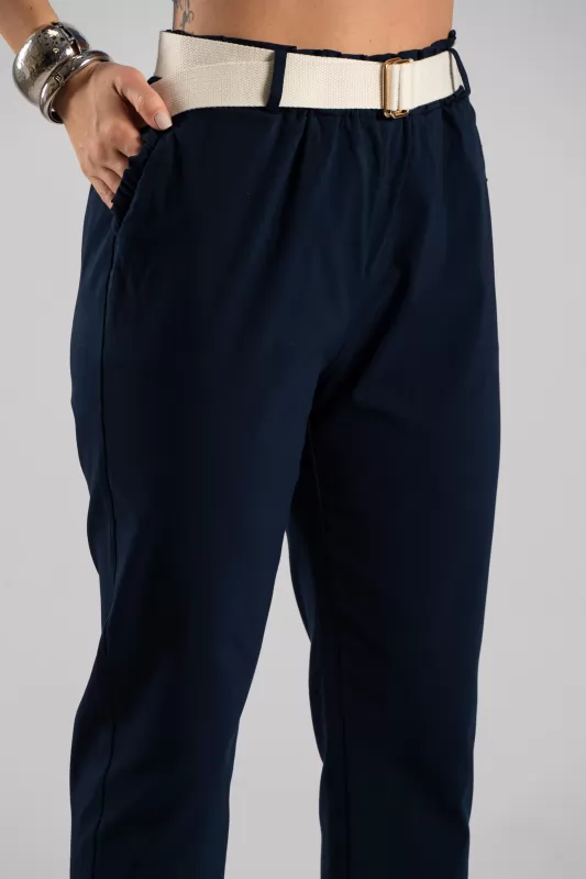 Trousers Solid Color Volant Pockets