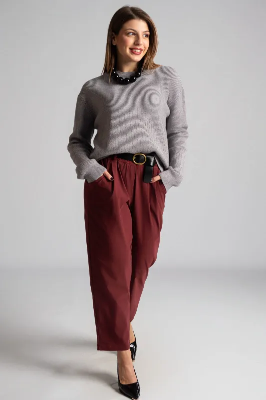 Pants Solid Color Belt