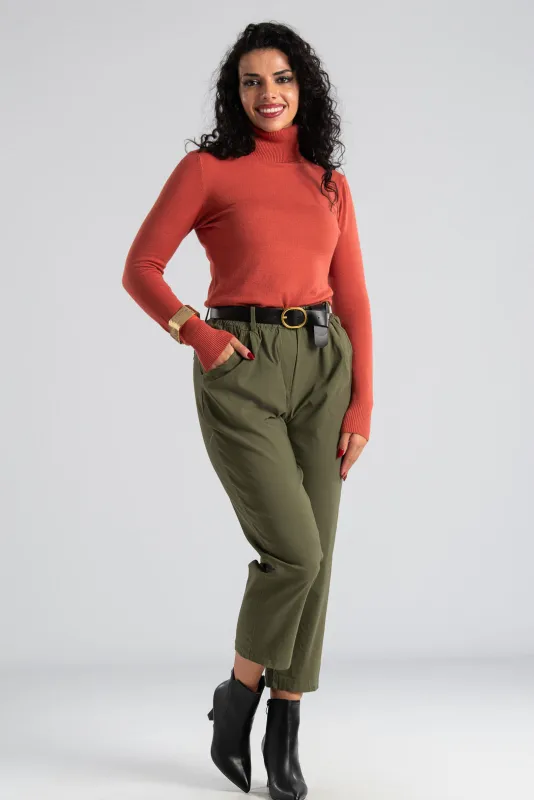 Pants Solid Color Belt