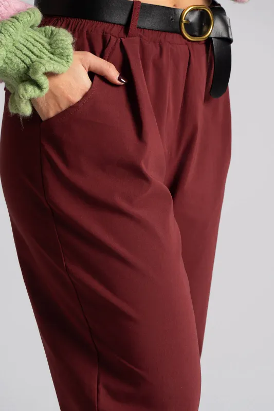 Pants Solid Color Belt