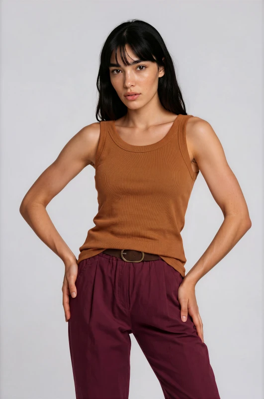 Pants Pleated Solid-Color Belt 
