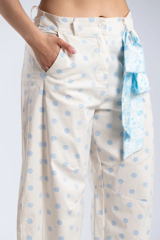 Παντελόνι Ψηλόμεσο Βαμβακερό Πουά