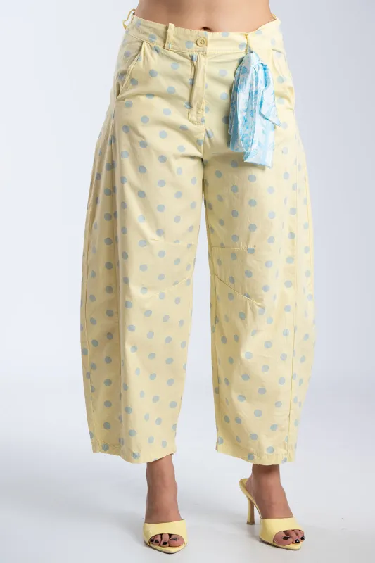 Παντελόνι Ψηλόμεσο Βαμβακερό Πουά