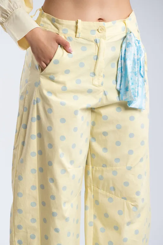 Παντελόνι Ψηλόμεσο Βαμβακερό Πουά