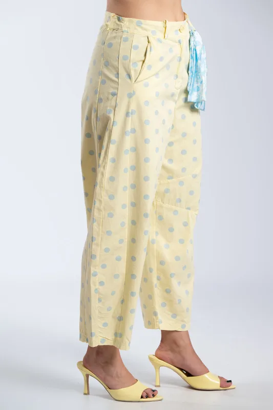 Παντελόνι Ψηλόμεσο Βαμβακερό Πουά