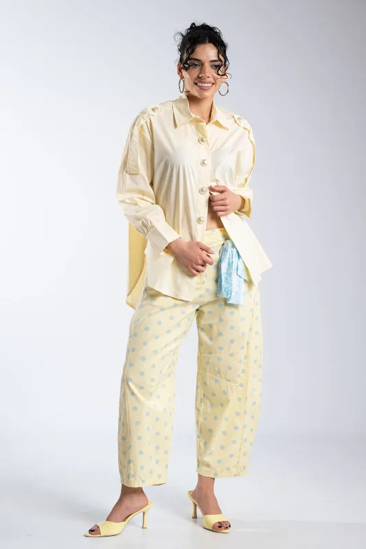 Παντελόνι Ψηλόμεσο Βαμβακερό Πουά