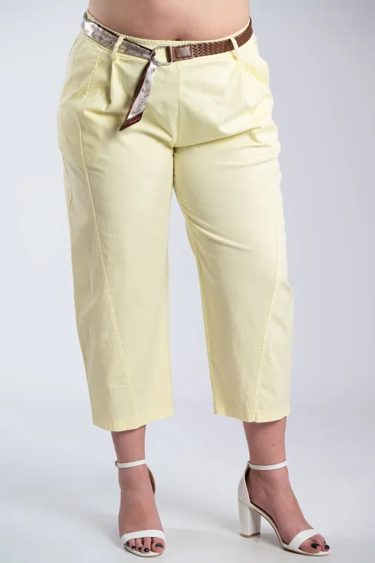 Relaxed Fit Pants Decorative Belt