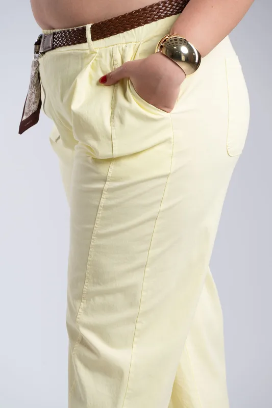 Relaxed Fit Pants Decorative Belt