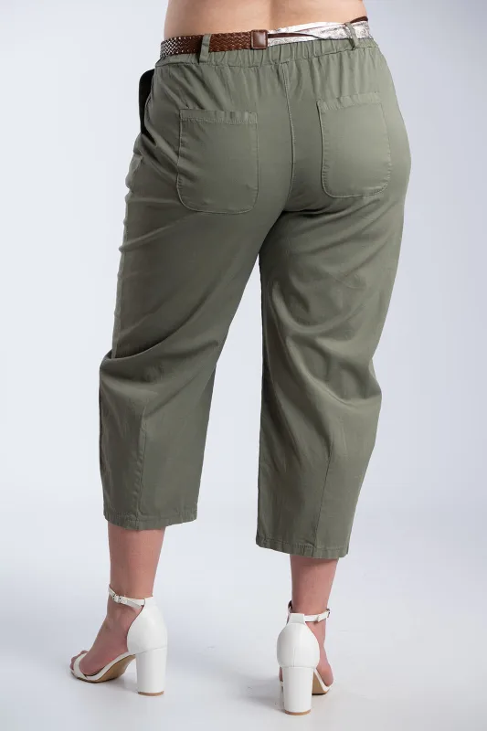 Relaxed Fit Pants Decorative Belt