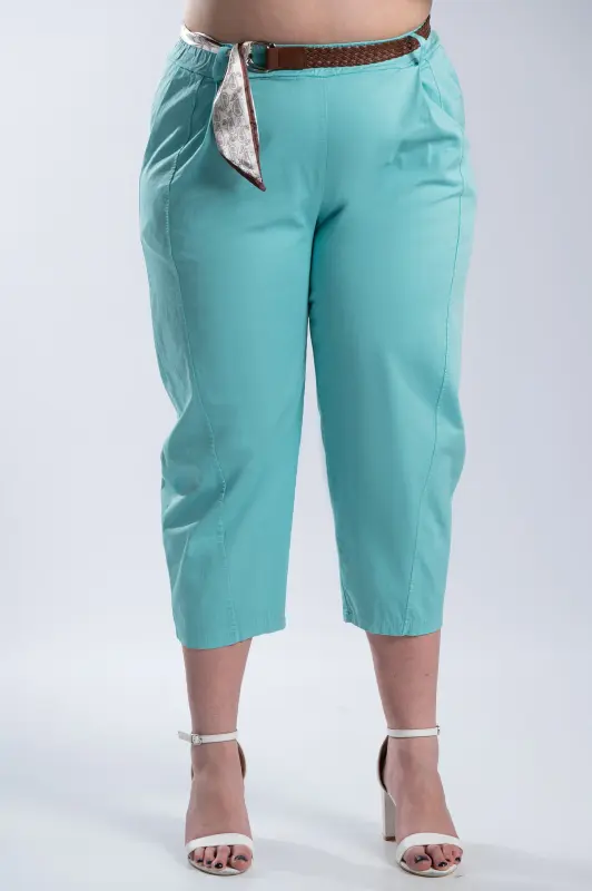 Relaxed Fit Pants Decorative Belt