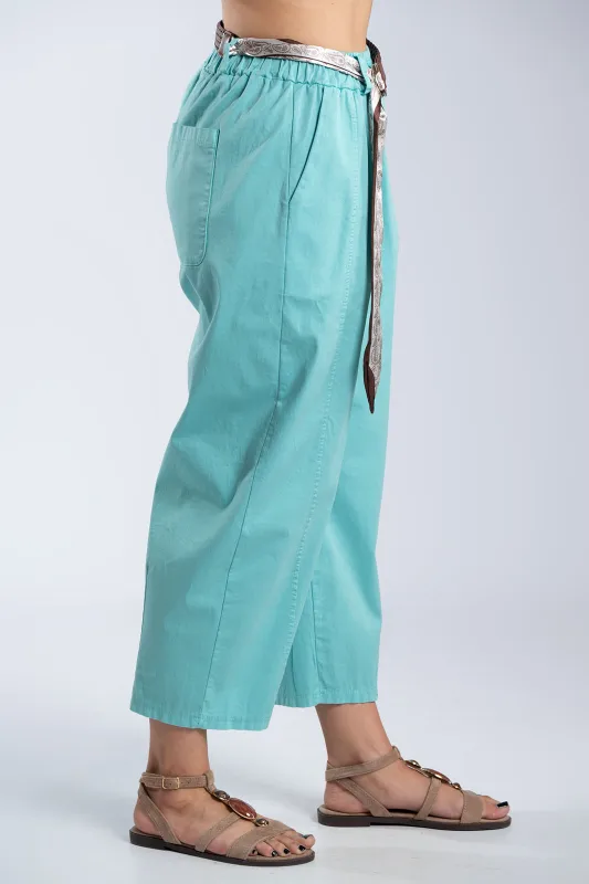 Relaxed Fit Pants Decorative Belt