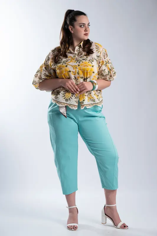 Relaxed Fit Pants Decorative Belt