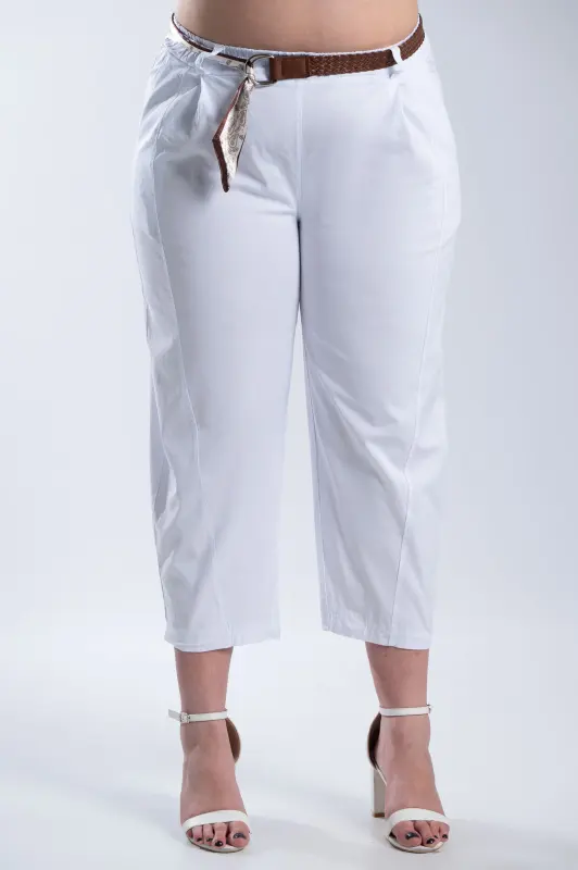 Relaxed Fit Pants Decorative Belt