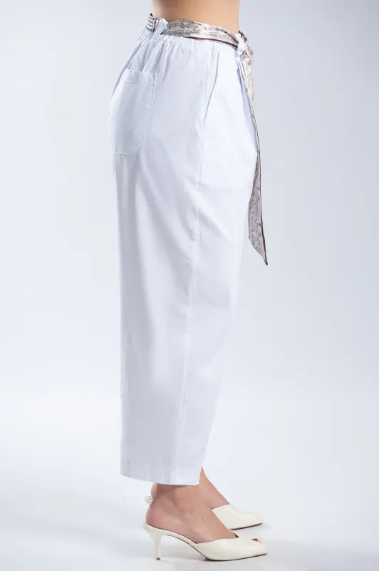 Relaxed Fit Pants Decorative Belt