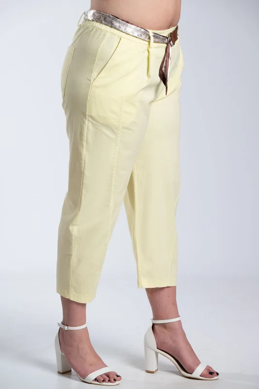 Relaxed Fit Pants Decorative Belt