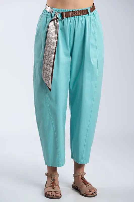 Relaxed Fit Pants Decorative Belt