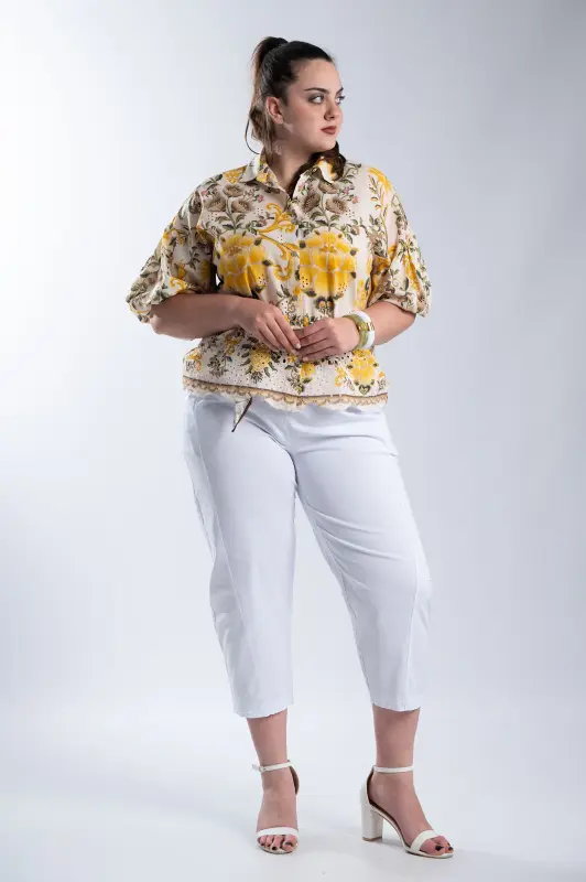 Relaxed Fit Pants Decorative Belt