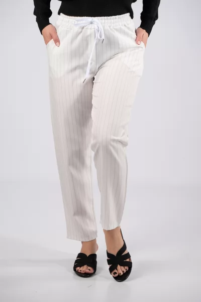 Trousers Stripes White
