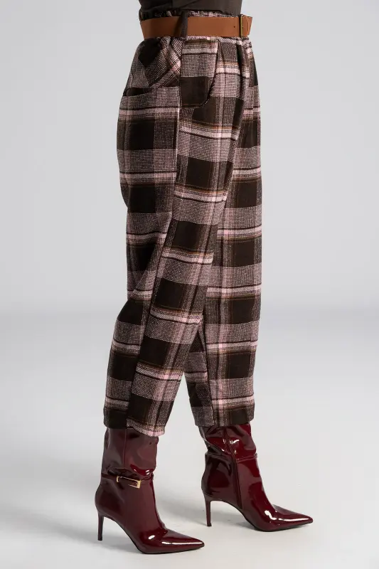 Παντελόνι Slouchy Καρώ