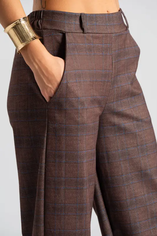 Παντελόνι Slouchy Καρό Λάστιχο