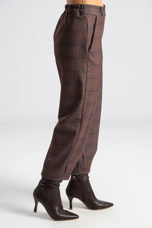 Παντελόνι Slouchy Καρό Λάστιχο