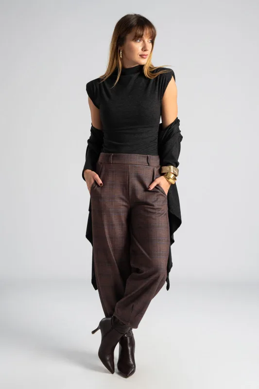 Παντελόνι Slouchy Καρό Λάστιχο