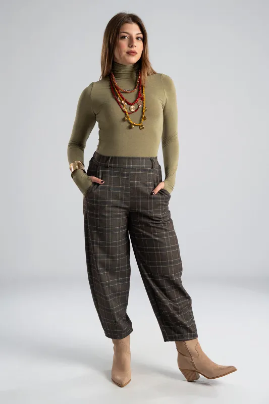 Παντελόνι Slouchy Καρό Λάστιχο