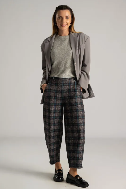 Pants Slouchy Checkered Plaid 