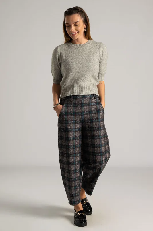 Pants Slouchy Checkered Plaid 