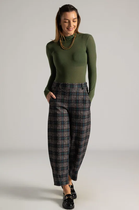 Pants Slouchy Checkered Plaid 