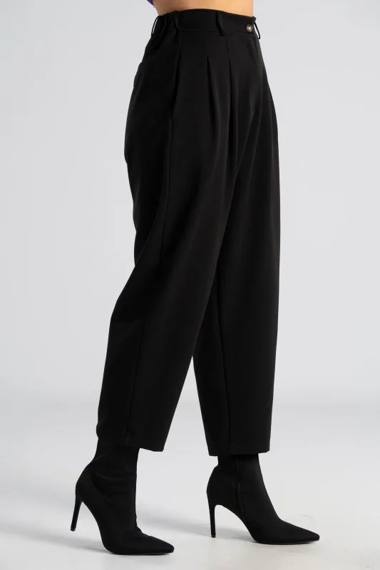 Παντελόνι Slouchy Κουμπί Πιέτες