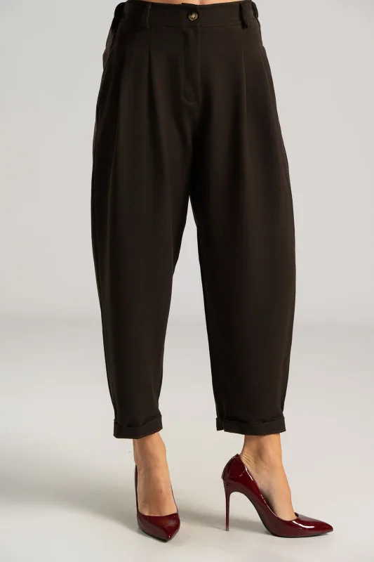 Pants Slouchy Button Pleat 