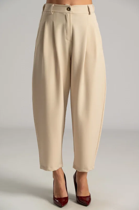 Pants Slouchy Button Pleat 