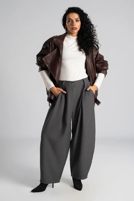 Slouchy Trousers Solid Color