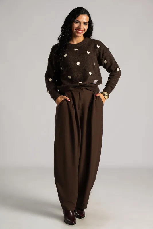 Slouchy Trousers Solid Color