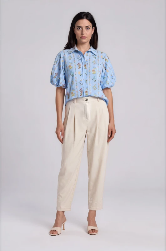 Slouchy Trousers Fabric Pleats