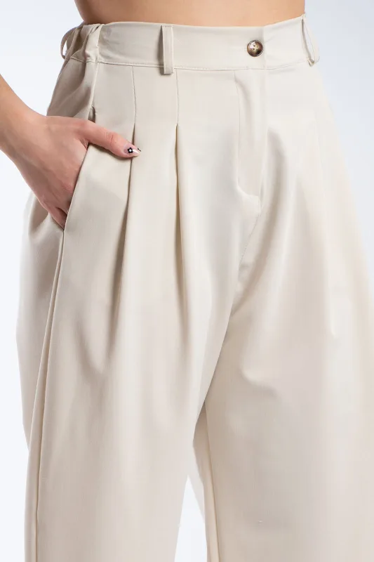 Slouchy Trousers Fabric Pleats