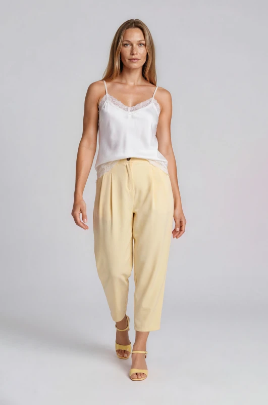 Slouchy Trousers Fabric Pleats