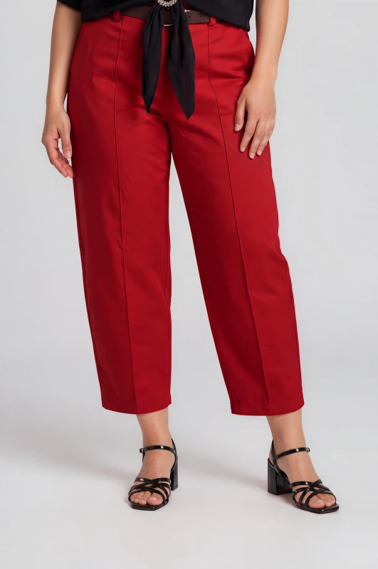 Straight Line Pants Leatherette Belt