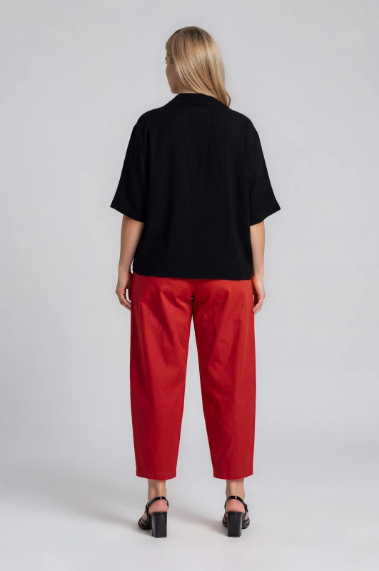 Straight Line Pants Leatherette Belt