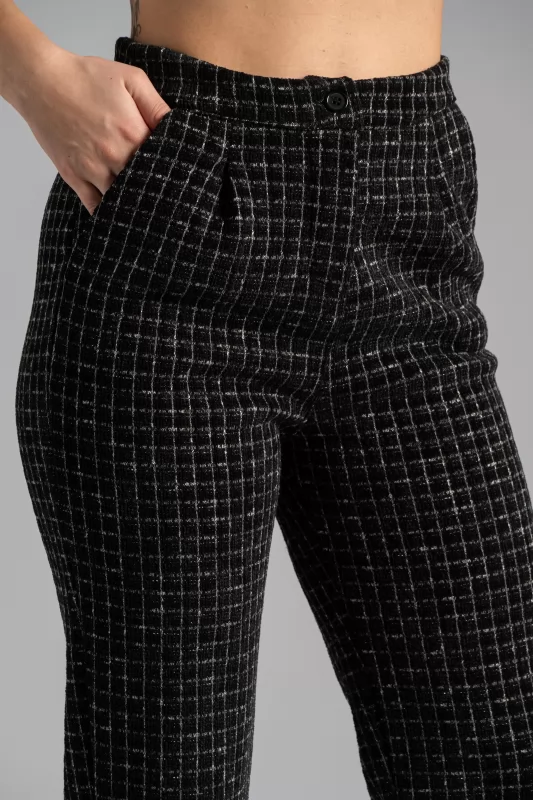 Tweed Pants Carot Black