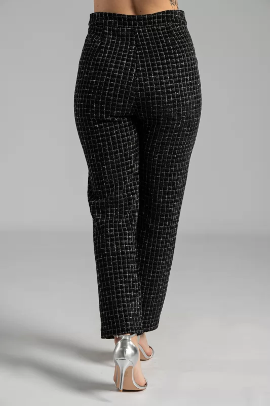 Tweed Pants Carot Black