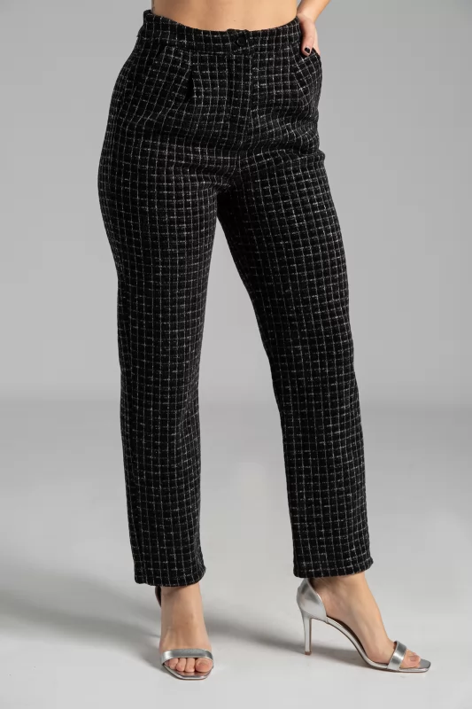 Tweed Pants Carot Black