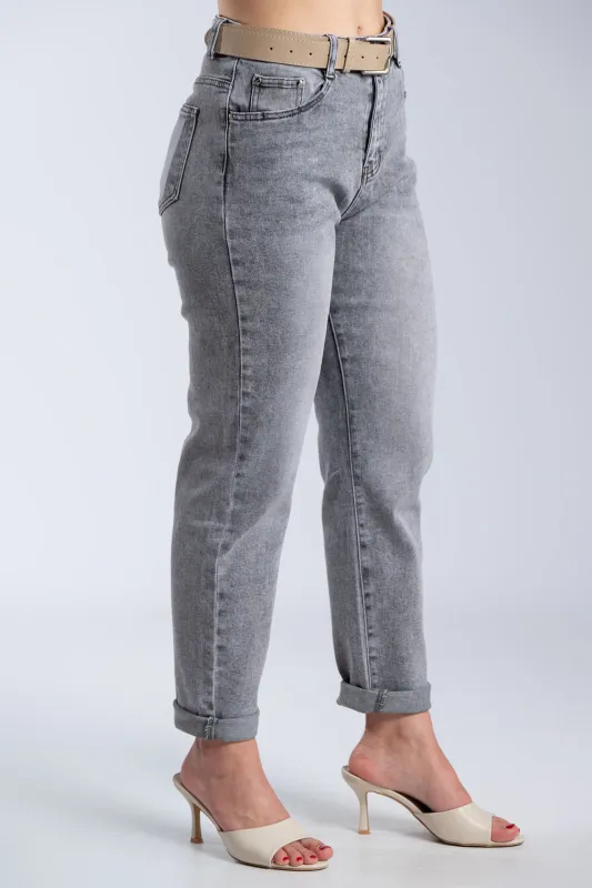 Παντελόνι Τζιν Δερματίνη Ζώνη