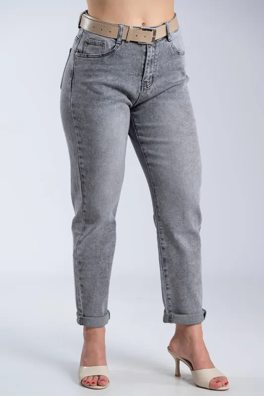 Παντελόνι Τζιν Δερματίνη Ζώνη