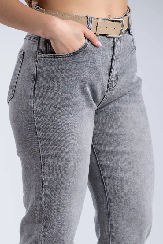 Παντελόνι Τζιν Δερματίνη Ζώνη