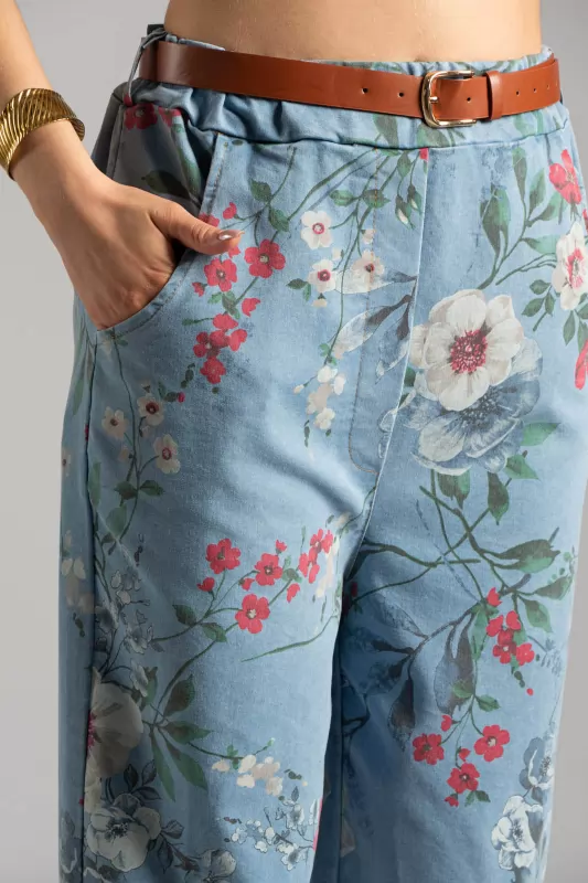 Pants Jeans Baggy Floral 