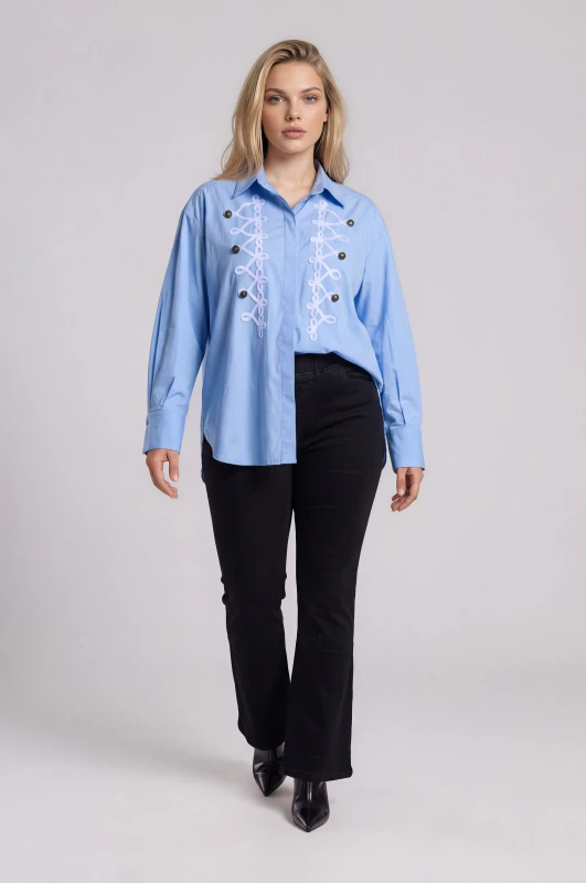 Pants Jeans Bell-Bottom with an Elastic Waistband