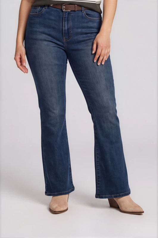 Trousers Jeans Flared with Belt